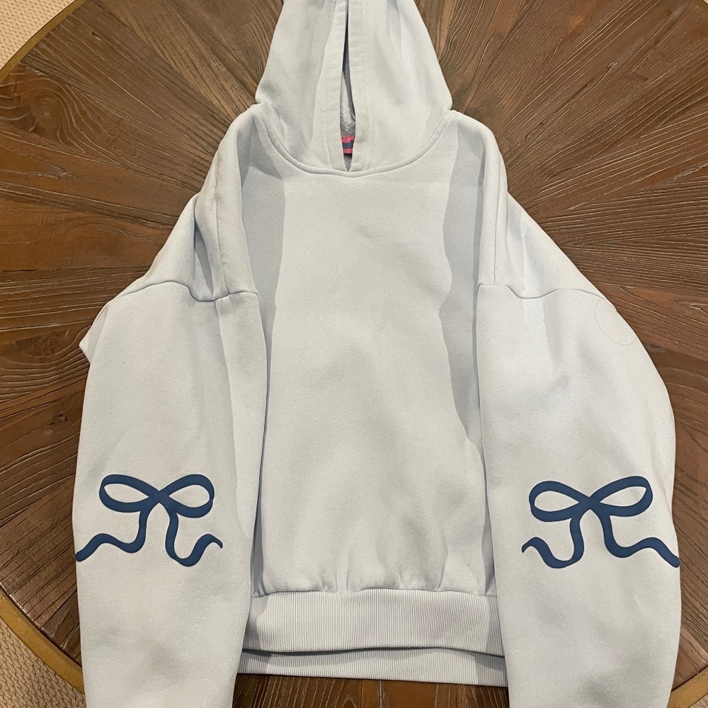 Edikted bow hoodie in blue XS